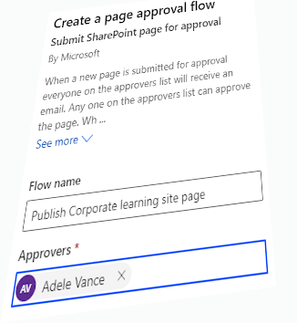 "Create a page approval flow"
